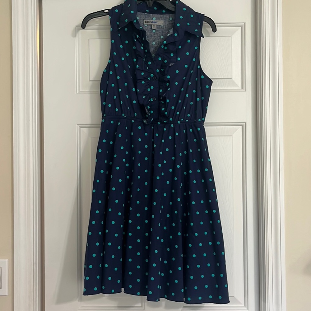Bailey blue polka dot dress blue navy‎ teal Lilly